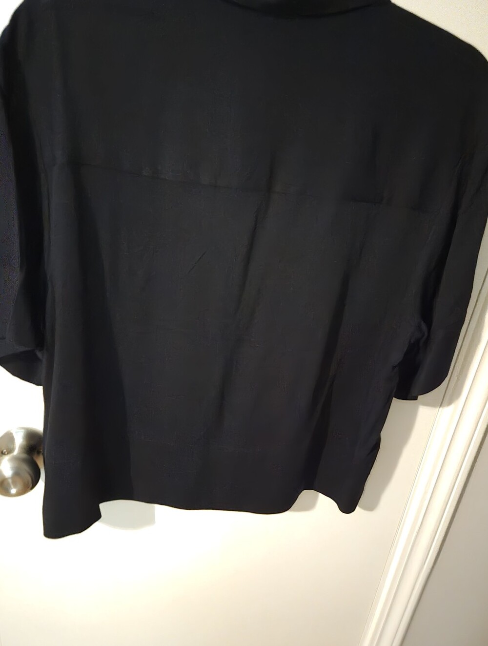 Rose & Olive Black Short-Sleeve Button Front Shirt - Picture 5 of 6